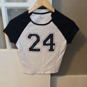 No Boundaries Black and White Raglan Tee